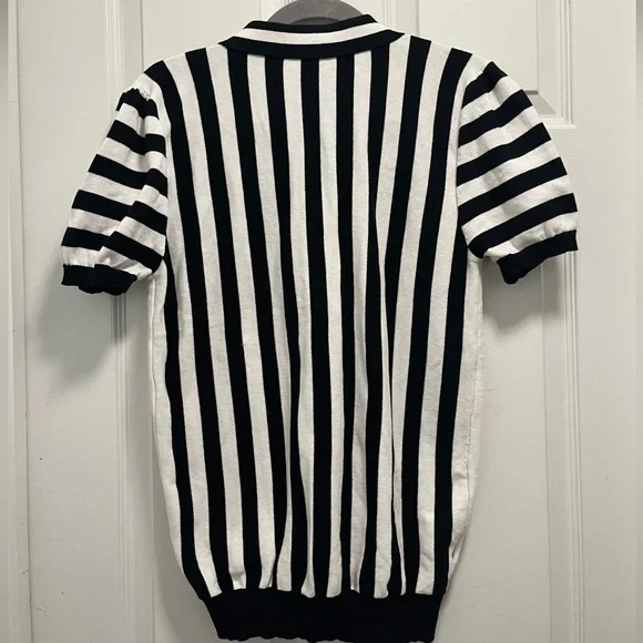 Collectif Lailie Striped 60's Cardigan Black White Buttons - 2X - EUC - Picture 8 of 12